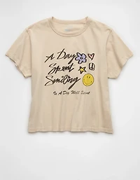 AE | Smiley® Cropped Graphic T-Shirt