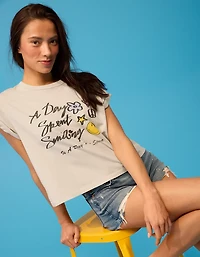 AE | Smiley® Cropped Graphic T-Shirt