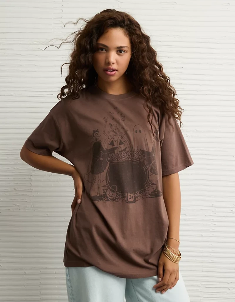 AE Oversized Halloween Graphic T-Shirt