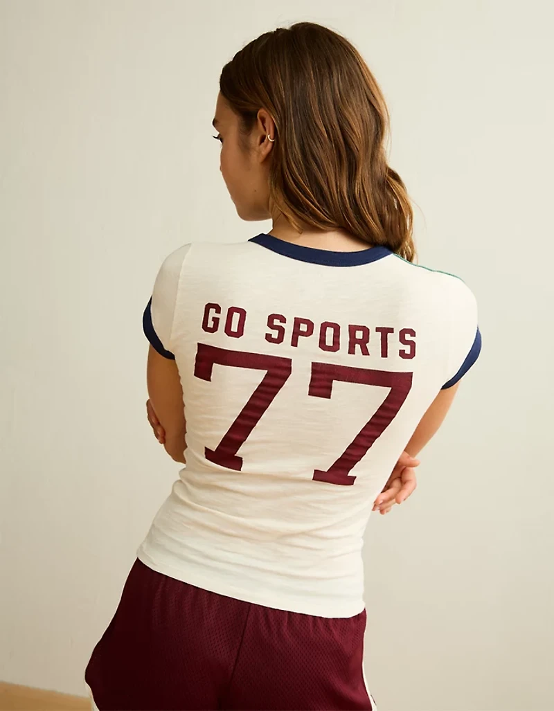 AE Fitted Graphic Ringer T-Shirt