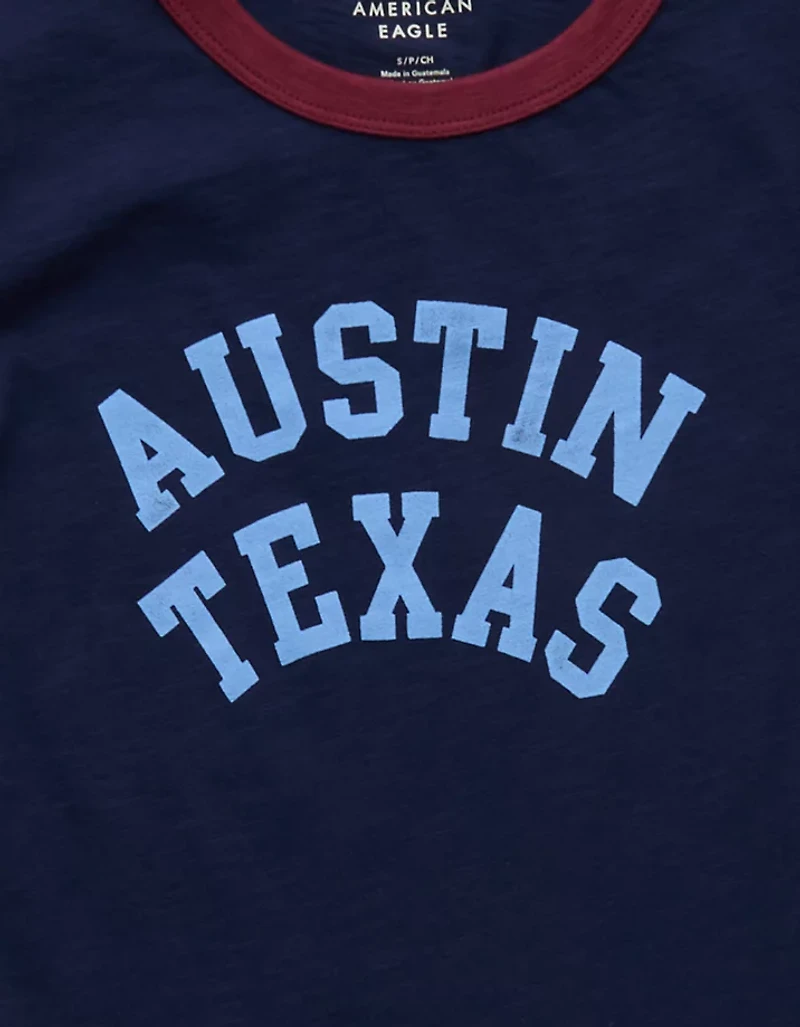 T-shirt ajusté à image bordures contrastées AE
