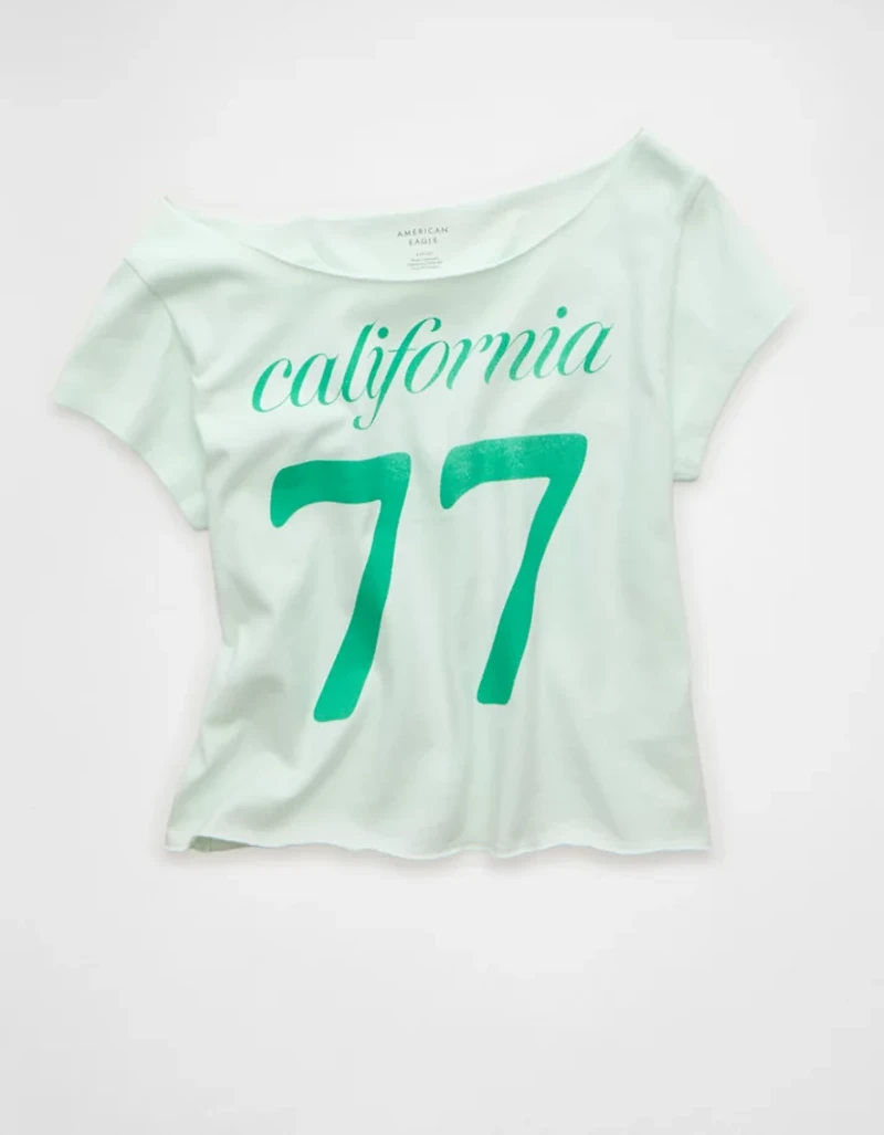 AE Off-the-Shoulder Graphic T-Shirt
