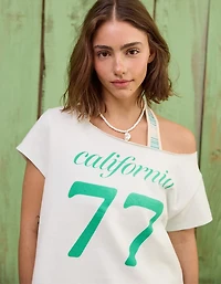 AE Off-the-Shoulder Graphic T-Shirt