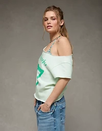 AE Off-the-Shoulder Graphic T-Shirt