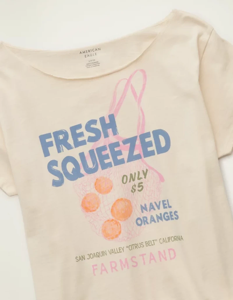 AE Off-the-Shoulder Graphic T-Shirt