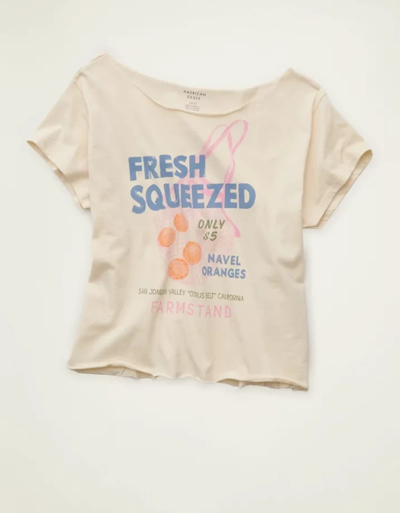 AE Off-the-Shoulder Graphic T-Shirt