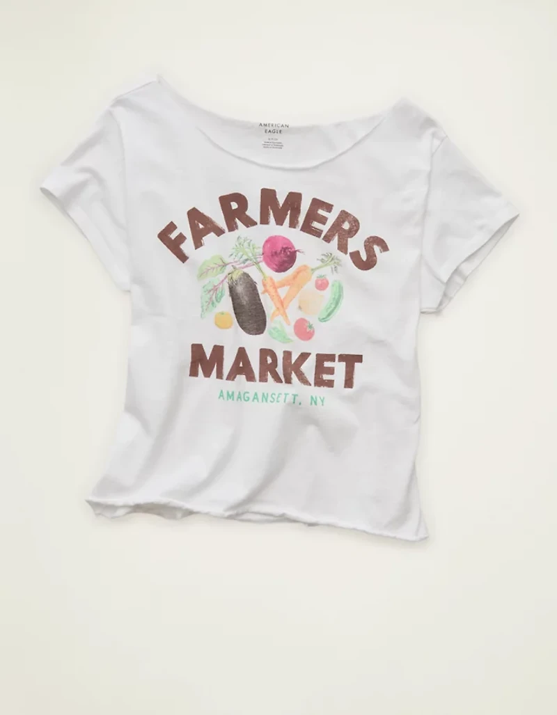 T-shirt à image et épaules dénudées AE