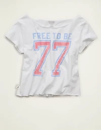 AE Off-the-Shoulder Americana Graphic T-Shirt