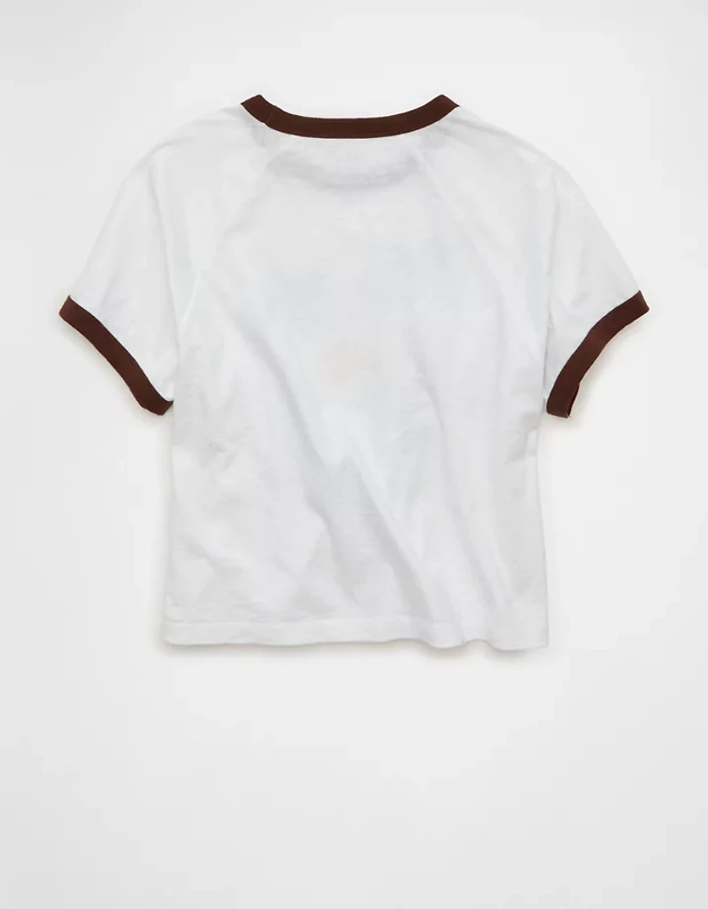 T-shirt à bordures contrastées et graphique AE