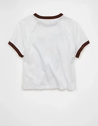 T-shirt à bordures contrastées et graphique AE