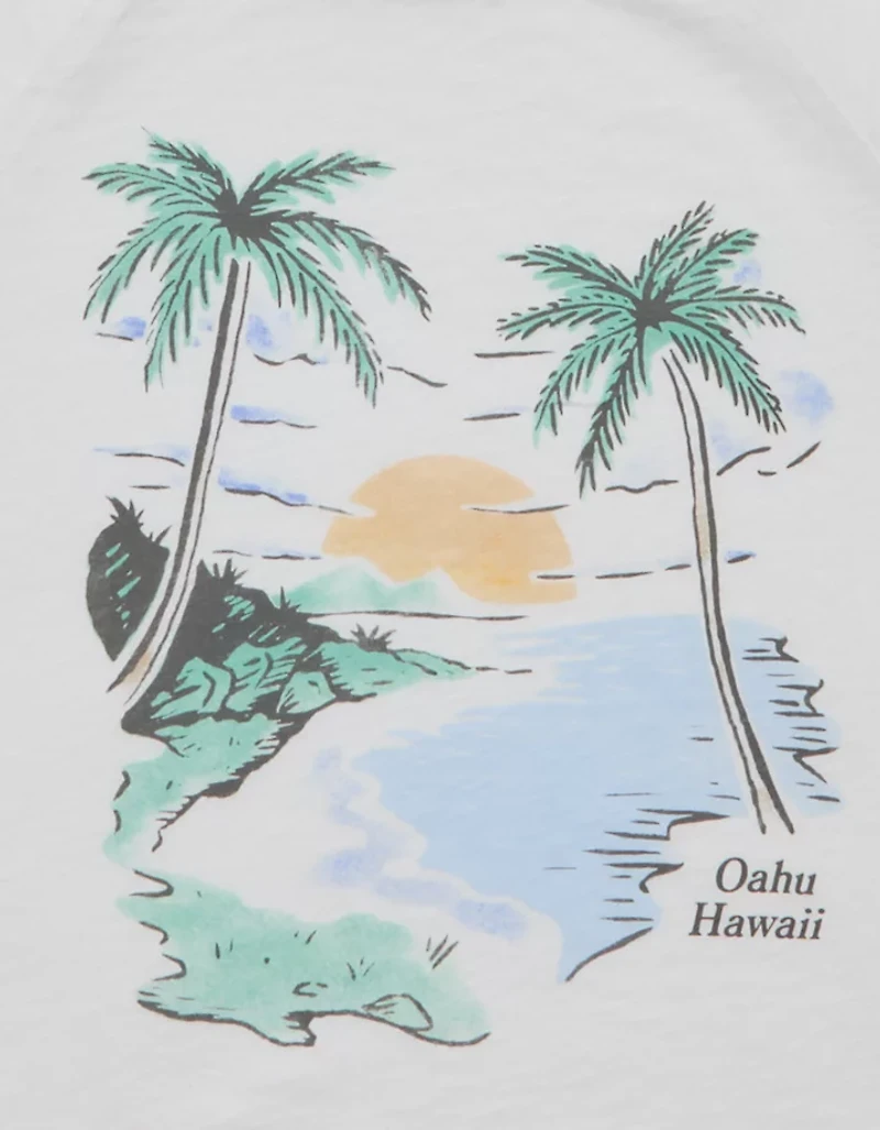T-shirt à bordures contrastées et graphique AE