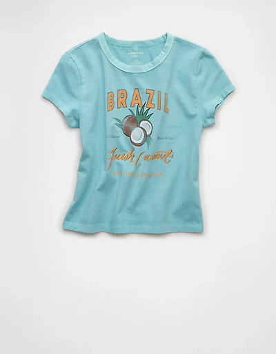 T-shirt court ajusté à imprimé AE