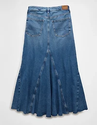 Jupe longue en denim à taille basse et construction pièces AE