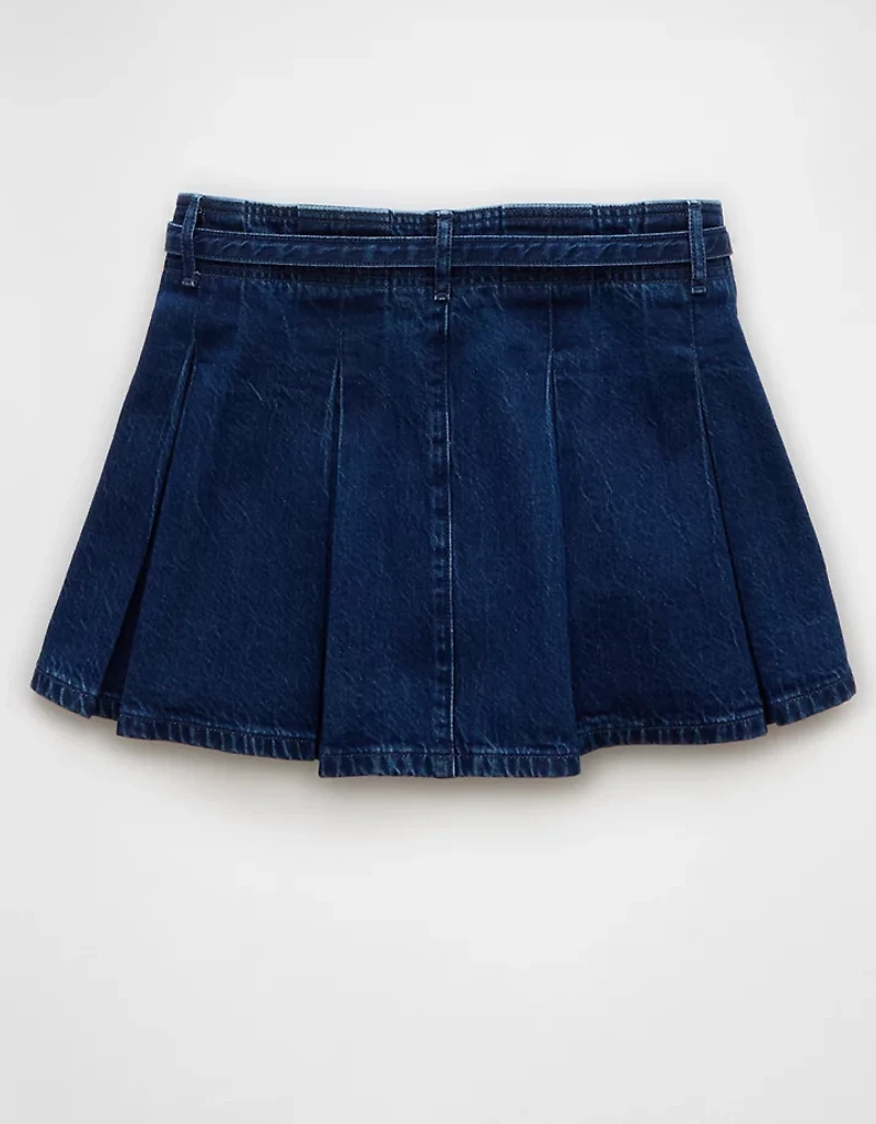 AE Pleated Denim Mini Skort