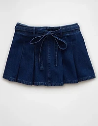 AE Pleated Denim Mini Skort