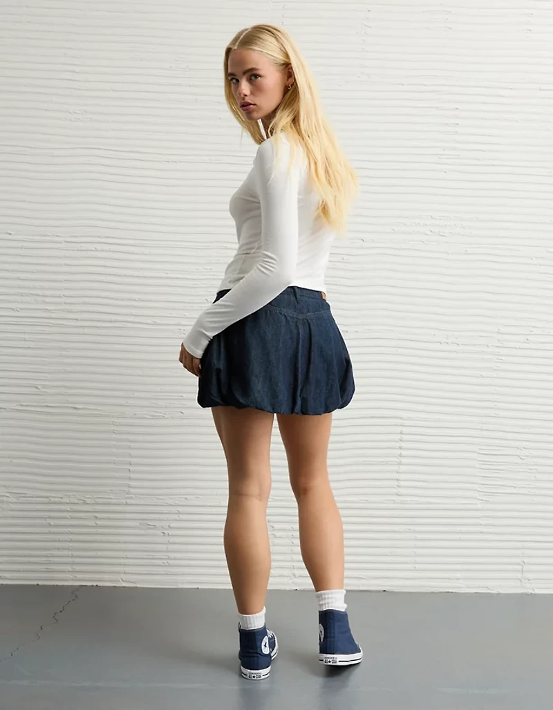 Jupe boule en denim extensible AE