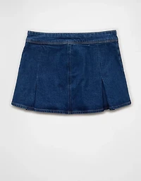 AE Stretch Low-Rise A-Line Pleated Mini Skirt
