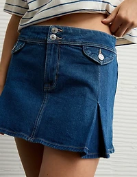 AE Stretch Low-Rise A-Line Pleated Mini Skirt