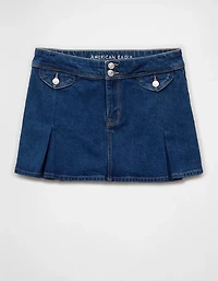 AE Stretch Low-Rise A-Line Pleated Mini Skirt