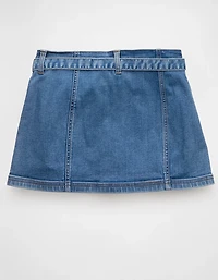 Micro jupe-short en denim à taille basse et ceinture Next Level AE