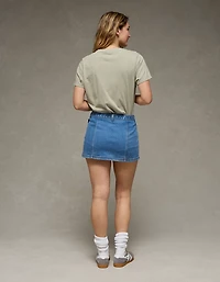 Micro jupe-short en denim à taille basse et ceinture Next Level AE