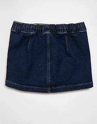 Minijupe trapèze en denim extensible à taille basse AE