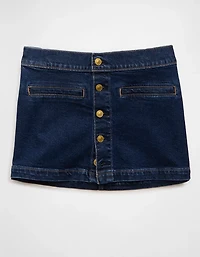 Minijupe trapèze en denim extensible à taille basse AE