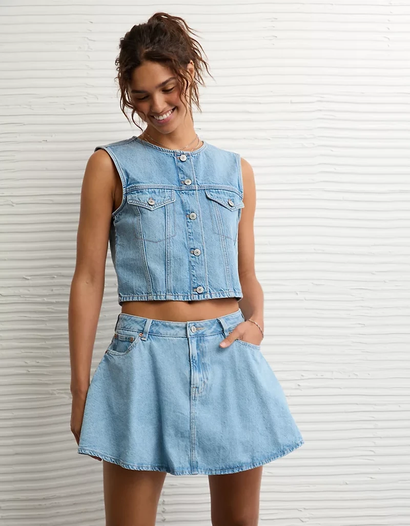 AE Stretch High-Waisted Circle Mini Skort