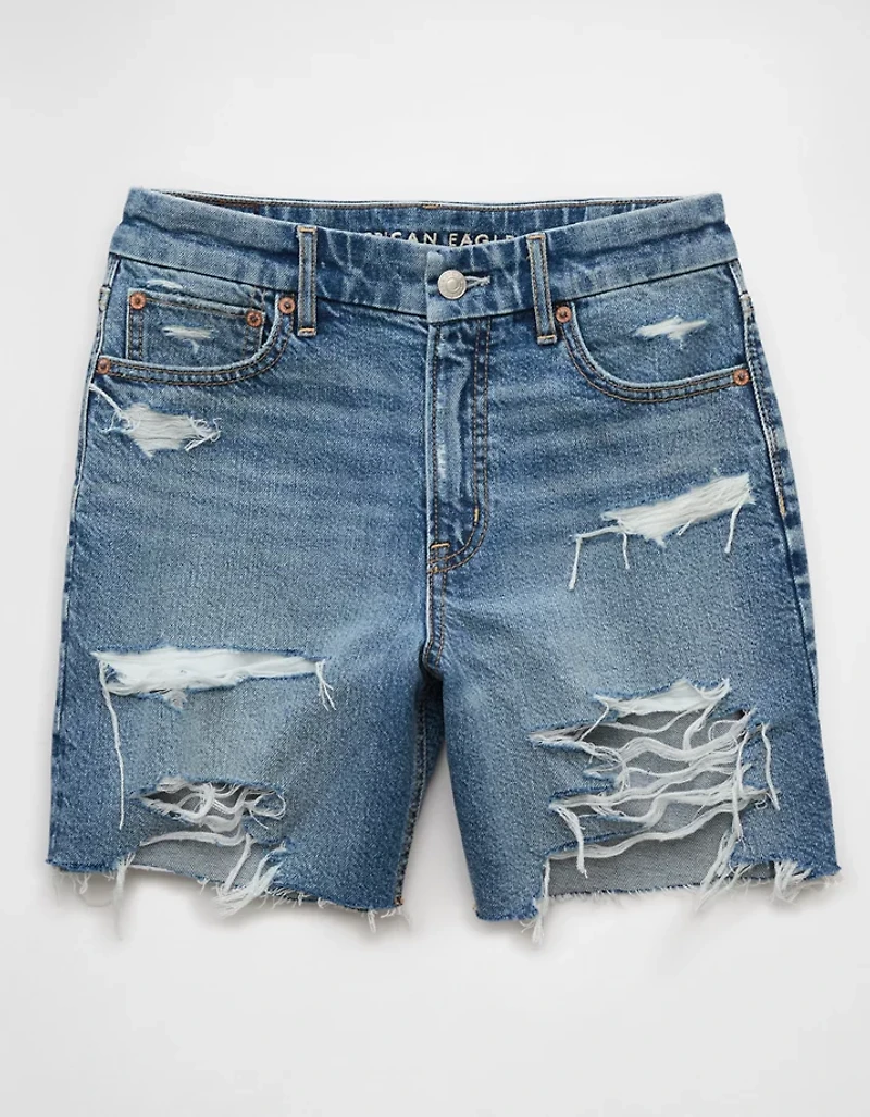 AE 6" Strigid Curvy Ripped Super High-Waisted Relaxed Denim Short