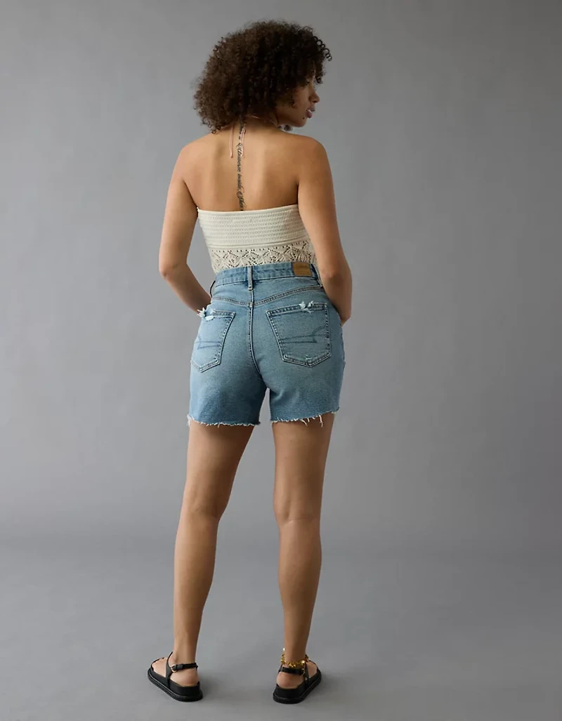 AE 6" Strigid Curvy Ripped Super High-Waisted Relaxed Denim Short