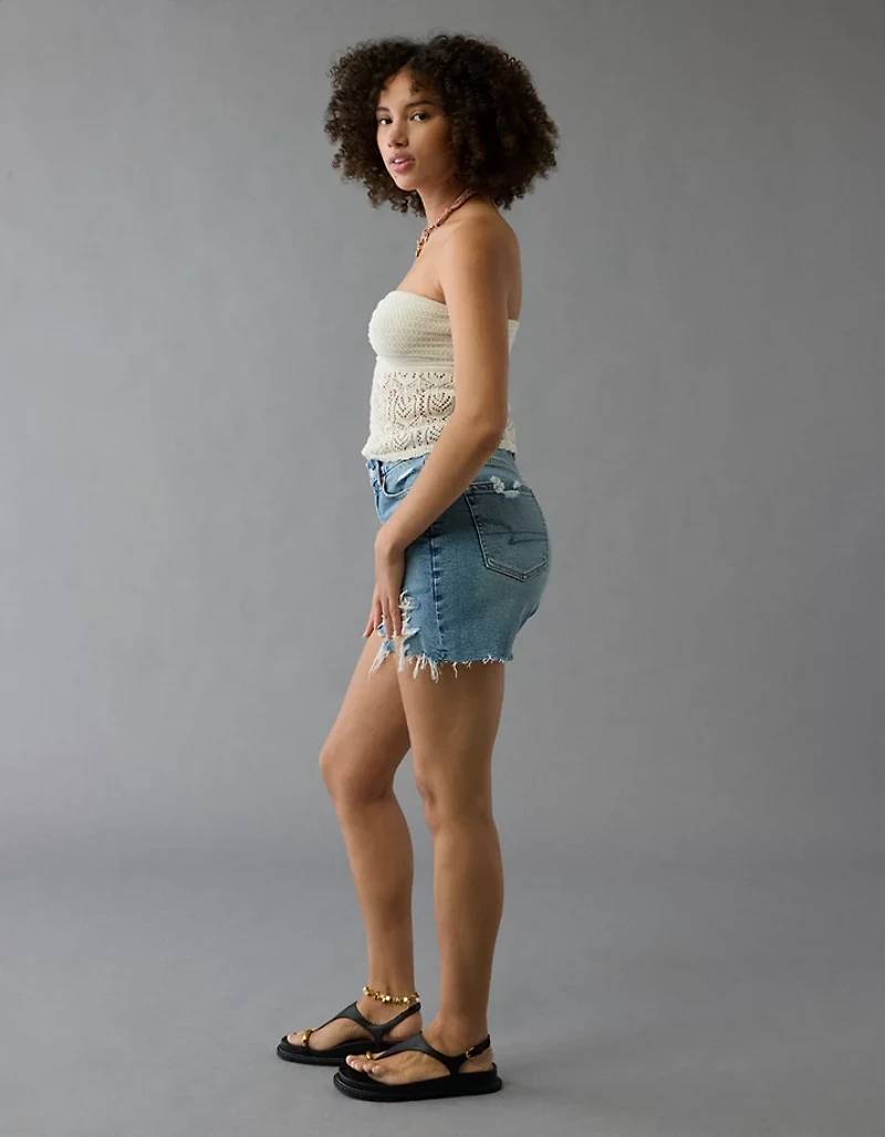 AE 6" Strigid Curvy Ripped Super High-Waisted Relaxed Denim Short