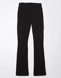 Pantalon cargo à jambe semi-évasée taille haute enfiler extensible AE