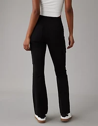 Pantalon cargo à jambe semi-évasée taille haute enfiler extensible AE