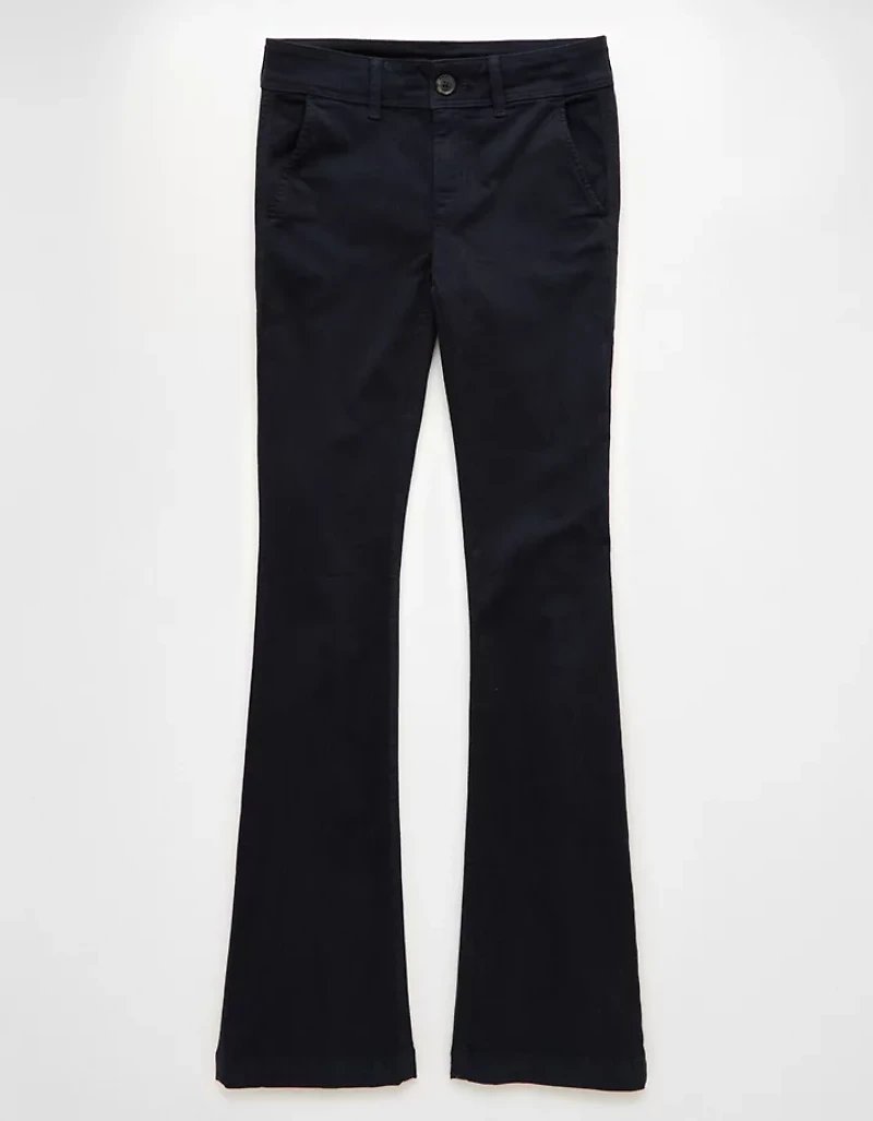 Pantalon à jambe évasée taille haute extensible AE