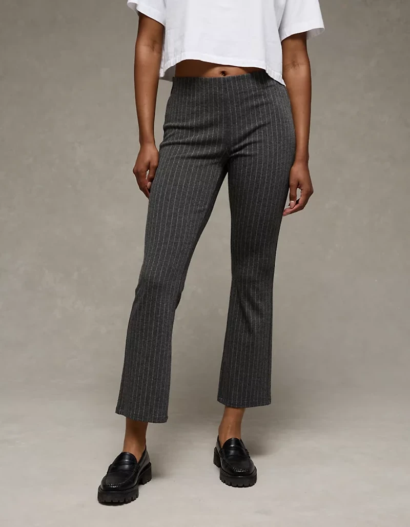 Pantalon à la cheville jambe évasée seconde peau taille haute extensible AE