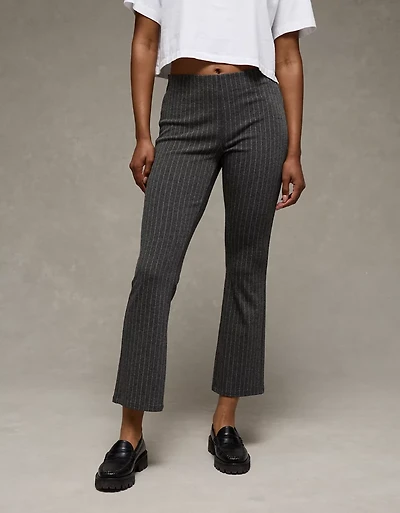 Pantalon à la cheville jambe évasée seconde peau taille haute extensible AE