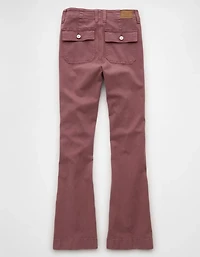 Pantalon à coupe semi-évasée classique extensible taille moyenne AE