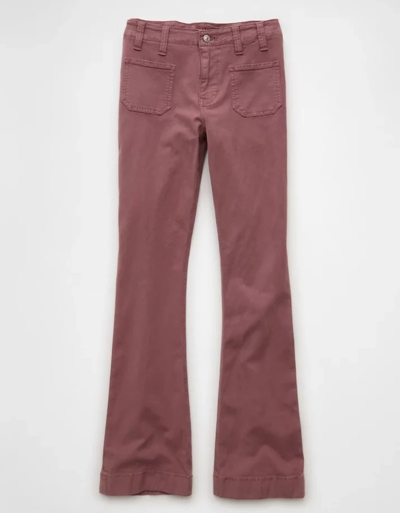 Pantalon à coupe semi-évasée classique extensible taille moyenne AE