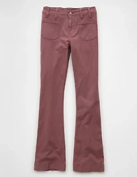 Pantalon à coupe semi-évasée classique extensible taille moyenne AE