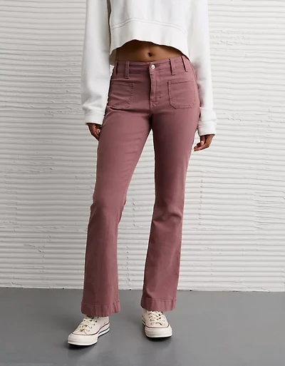 Pantalon à coupe semi-évasée classique extensible taille moyenne AE