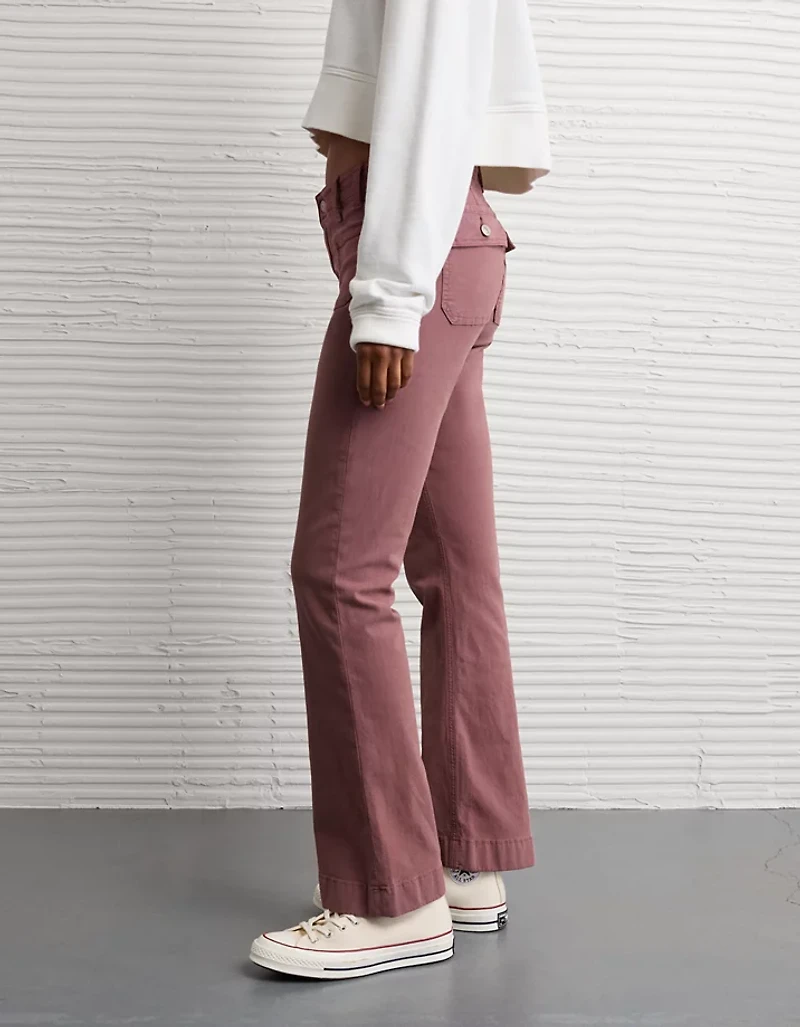 Pantalon à coupe semi-évasée classique extensible taille moyenne AE