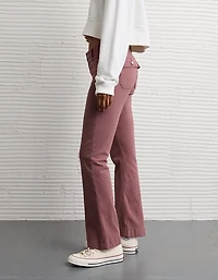 Pantalon à coupe semi-évasée classique extensible taille moyenne AE