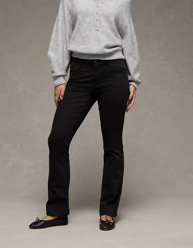 AE Stretch Low-Rise Kick Bootcut Khaki Pant