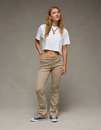 AE Stretch Low-Rise Kick Bootcut Khaki Pant