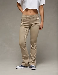 AE Stretch Low-Rise Kick Bootcut Khaki Pant