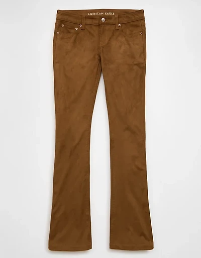 AE Vegan Suede Stretch Super Low-Rise Kick Bootcut Pant