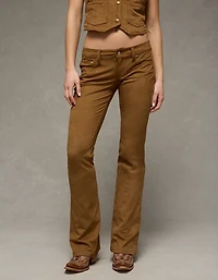 AE Vegan Suede Stretch Super Low-Rise Kick Bootcut Pant
