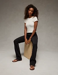 AE Curvy High-Waisted Kick Bootcut Khaki Pant