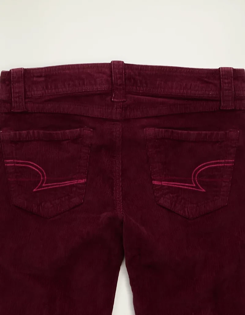 AE Pantalon à jambe semi-évasée en velours côtelé taille très basse