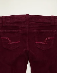 AE Pantalon à jambe semi-évasée en velours côtelé taille très basse